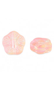 Glasperle 12mm Blume - Peach pink